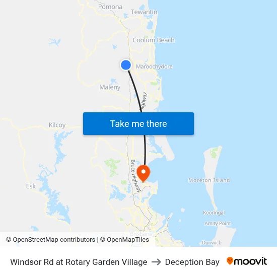 Windsor Rd at Rotary Garden Village to Deception Bay map