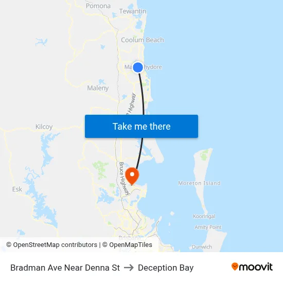 Bradman Ave Near Denna St to Deception Bay map