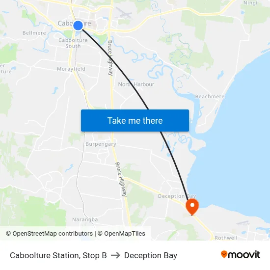 Caboolture Station, Stop B to Deception Bay map