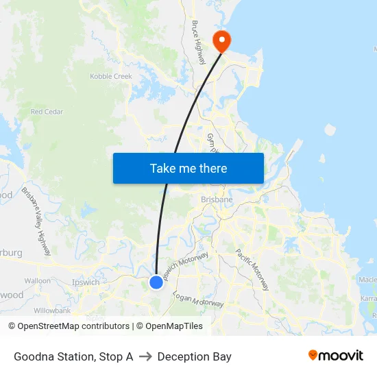 Goodna Station, Stop A to Deception Bay map