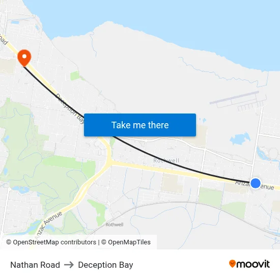 Nathan Road to Deception Bay map