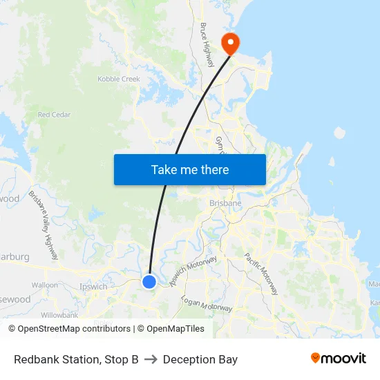 Redbank Station, Stop B to Deception Bay map