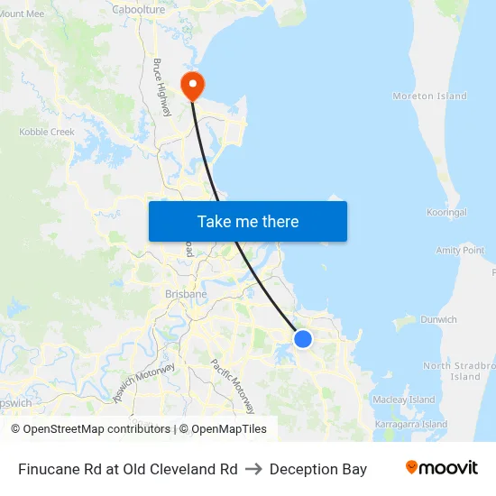 Finucane Rd at Old Cleveland Rd to Deception Bay map