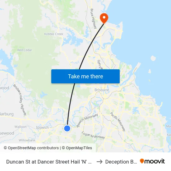 Duncan St at Dancer Street Hail 'N' Ride to Deception Bay map