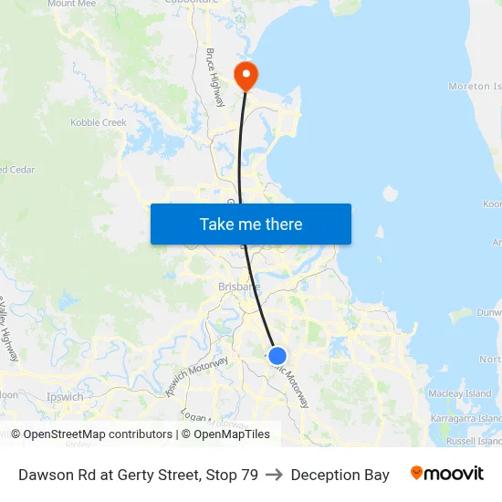Dawson Rd at Gerty Street, Stop 79 to Deception Bay map