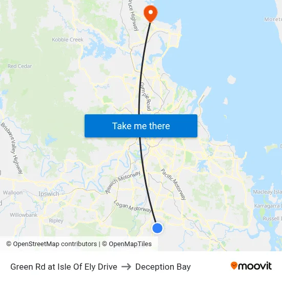 Green Rd at Isle Of Ely Drive to Deception Bay map