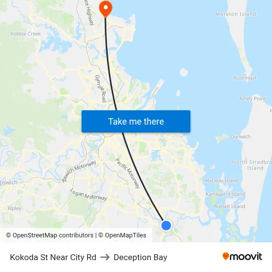 Kokoda St Near City Rd to Deception Bay map