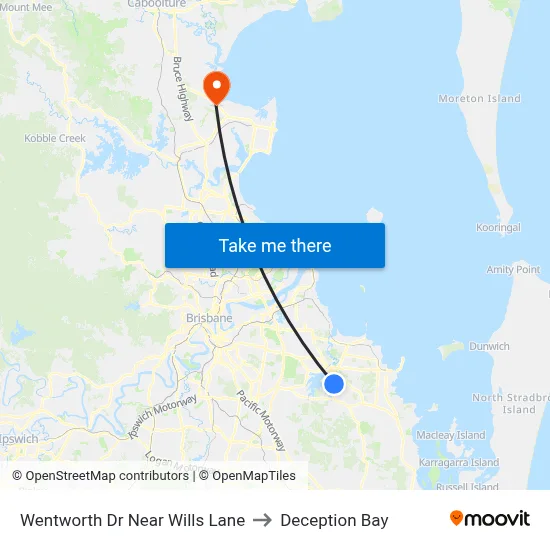 Wentworth Dr Near Wills Lane to Deception Bay map