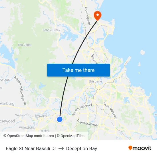 Eagle St Near Bassili Dr to Deception Bay map