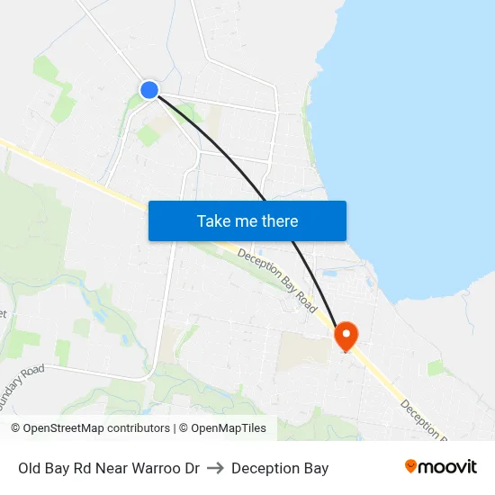 Old Bay Rd Near Warroo Dr to Deception Bay map