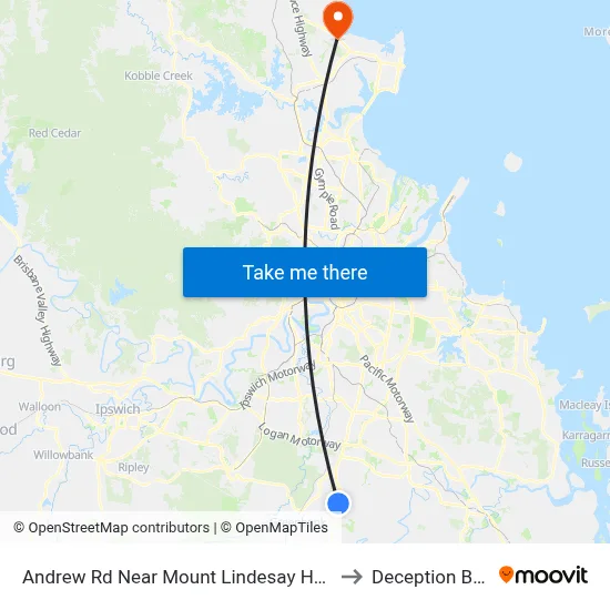Andrew Rd Near Mount Lindesay Hwy to Deception Bay map
