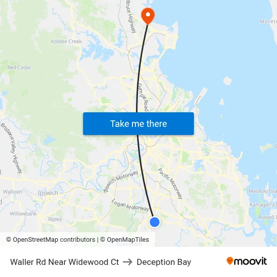 Waller Rd Near Widewood Ct to Deception Bay map