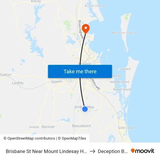 Brisbane St Near Mount Lindesay Hwy to Deception Bay map