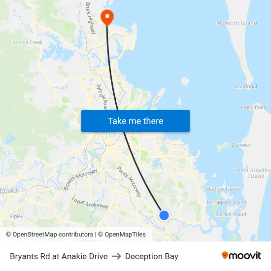 Bryants Rd at Anakie Drive to Deception Bay map