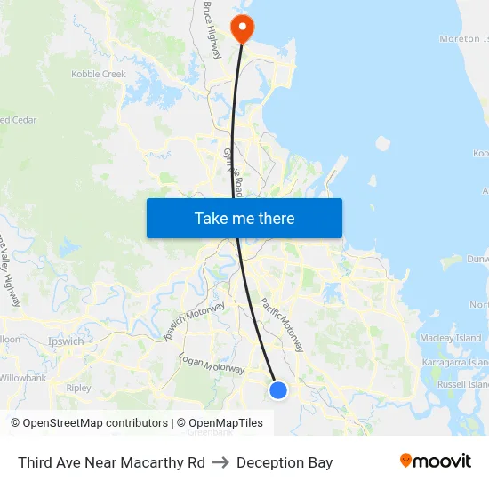 Third Ave Near Macarthy Rd to Deception Bay map