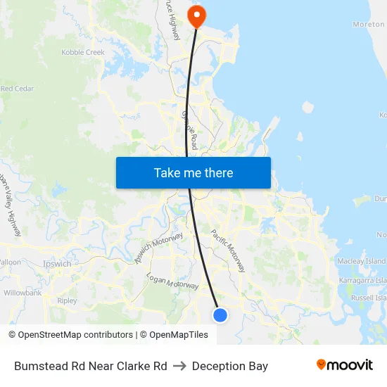 Bumstead Rd Near Clarke Rd to Deception Bay map