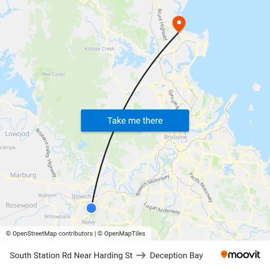 South Station Rd Near Harding St to Deception Bay map