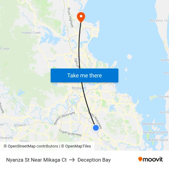 Nyanza St Near Mikaga Ct to Deception Bay map