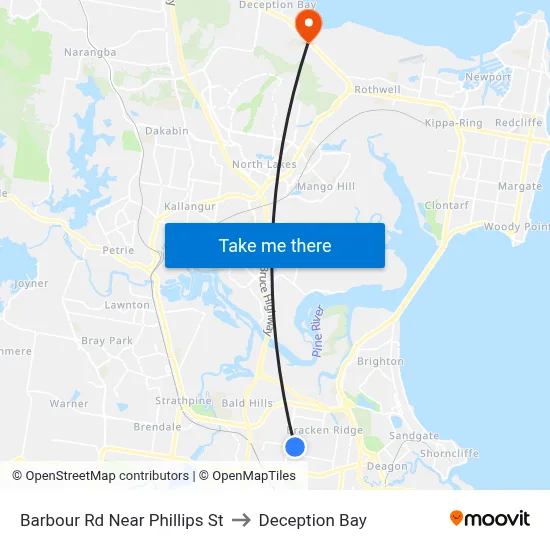 Barbour Rd Near Phillips St to Deception Bay map