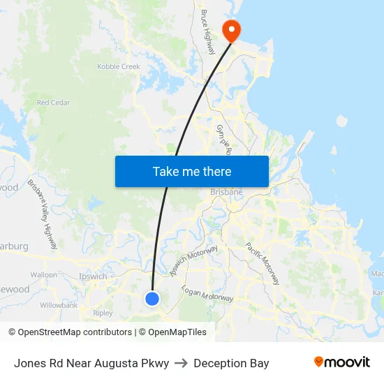 Jones Rd Near Augusta Pkwy to Deception Bay map