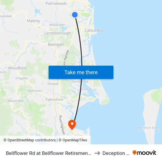 Bellflower Rd at Bellflower Retirement Resort to Deception Bay map