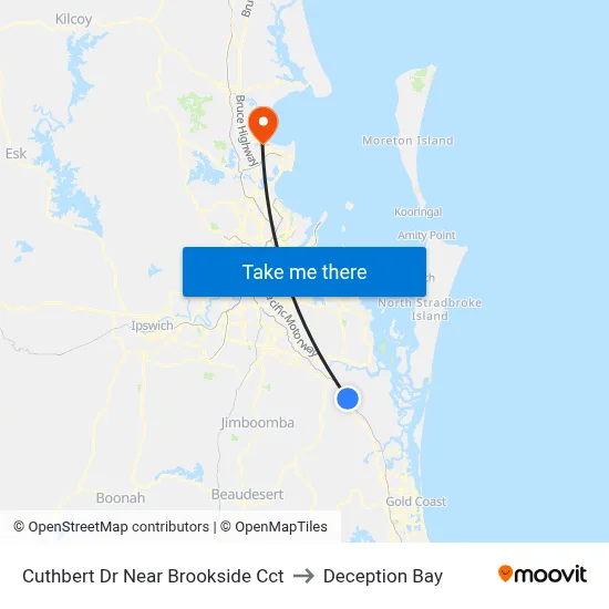 Cuthbert Dr Near Brookside Cct to Deception Bay map