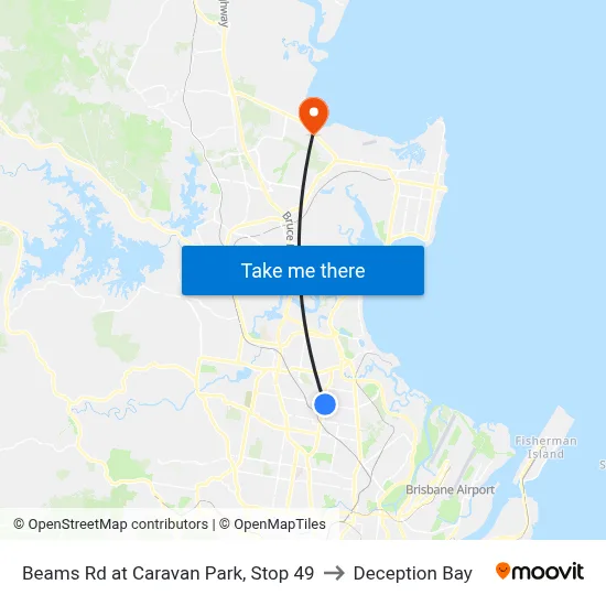 Beams Rd at Caravan Park, Stop 49 to Deception Bay map