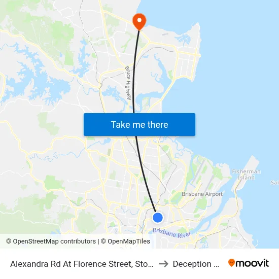 Alexandra Rd At Florence Street, Stop 29 to Deception Bay map