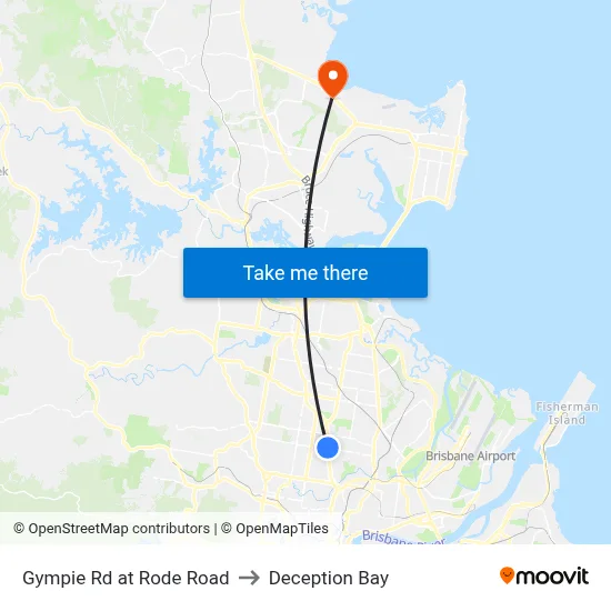 Gympie Rd at Rode Road to Deception Bay map