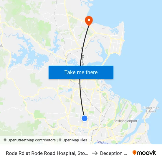 Rode Rd at Rode Road Hospital, Stop 36 to Deception Bay map