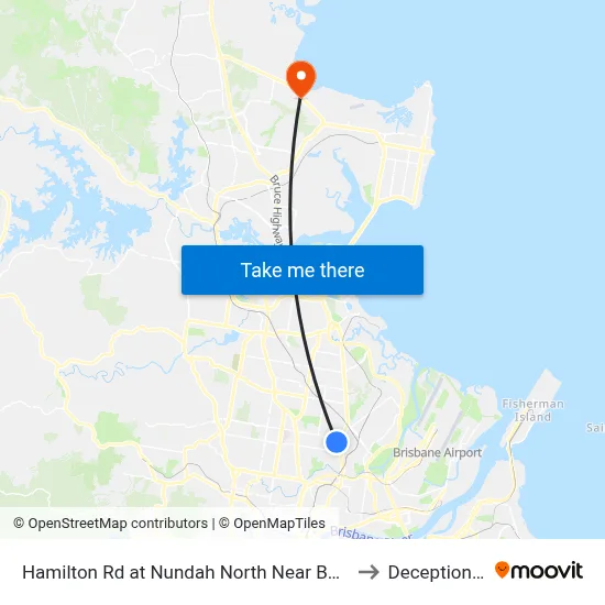 Hamilton Rd at Nundah North Near Bayview Tce to Deception Bay map