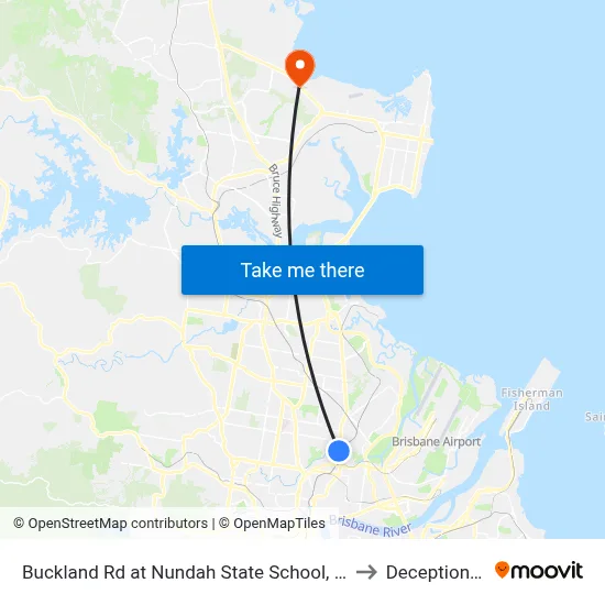 Buckland Rd at Nundah State School, Stop 38a to Deception Bay map