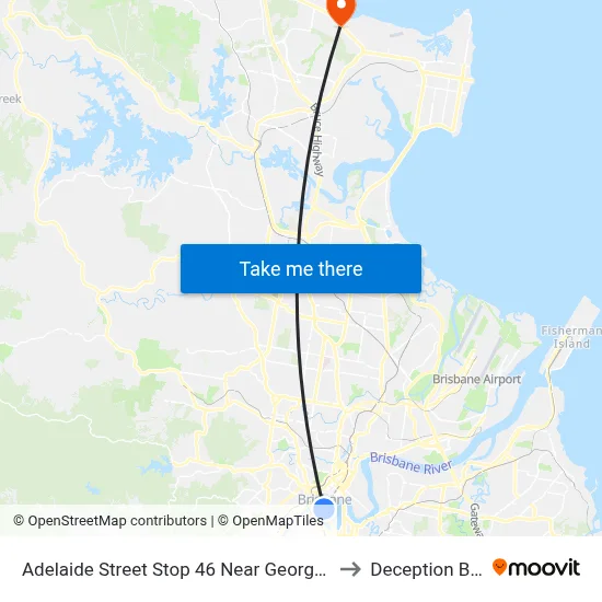 Adelaide Street Stop 46 Near George St to Deception Bay map