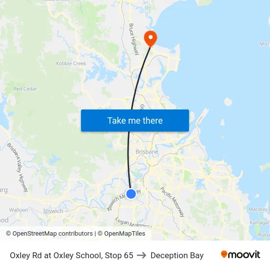 Oxley Rd at Oxley School, Stop 65 to Deception Bay map