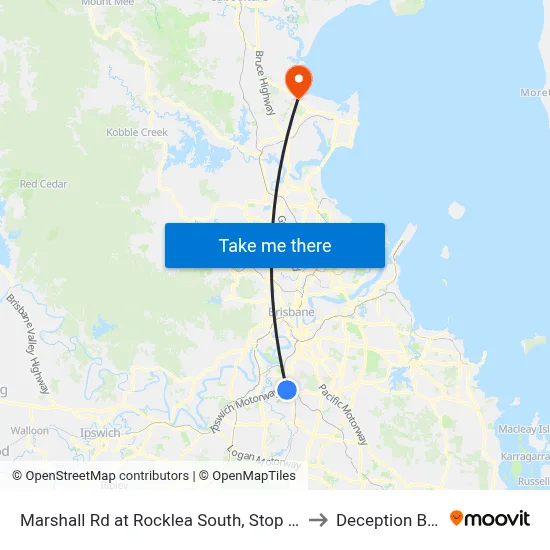 Marshall Rd at Rocklea South, Stop 41 to Deception Bay map
