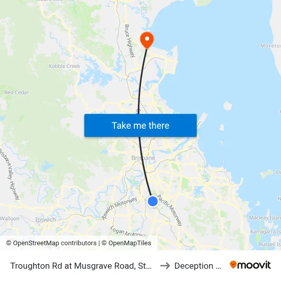 Troughton Rd at Musgrave Road, Stop 39 to Deception Bay map