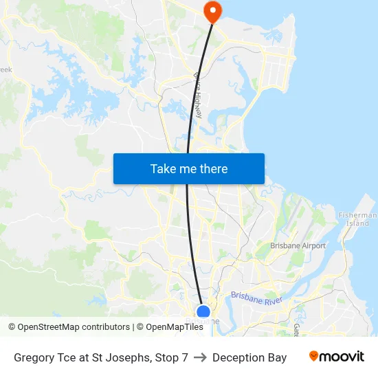 Gregory Tce at St Josephs, Stop 7 to Deception Bay map