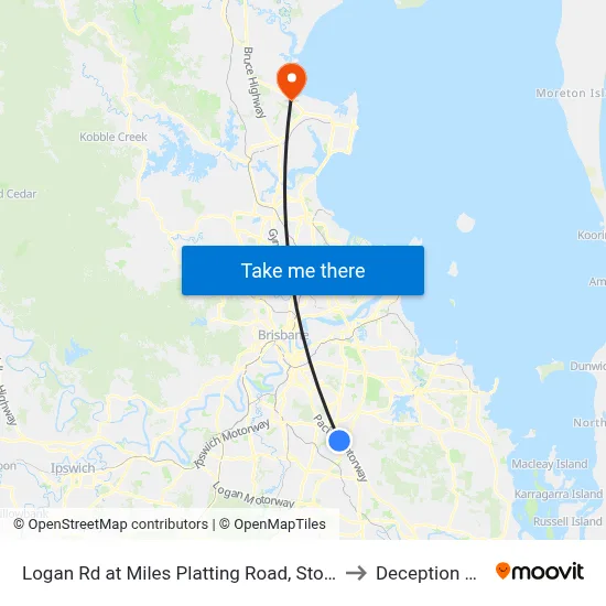Logan Rd at Miles Platting Road, Stop 82 to Deception Bay map