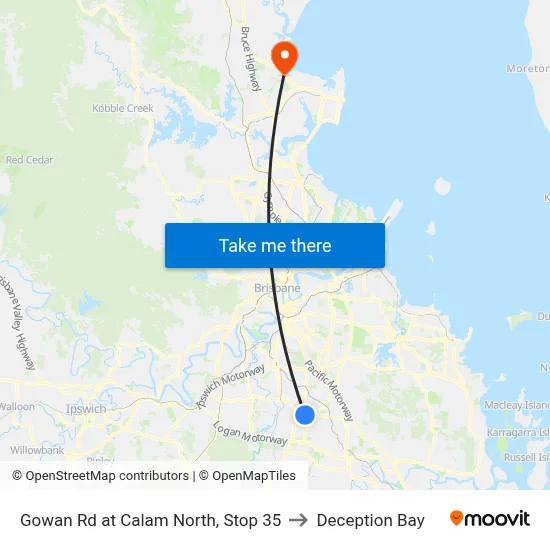 Gowan Rd at Calam North, Stop 35 to Deception Bay map