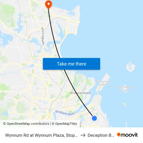 Wynnum Rd at Wynnum Plaza, Stop 58 to Deception Bay map