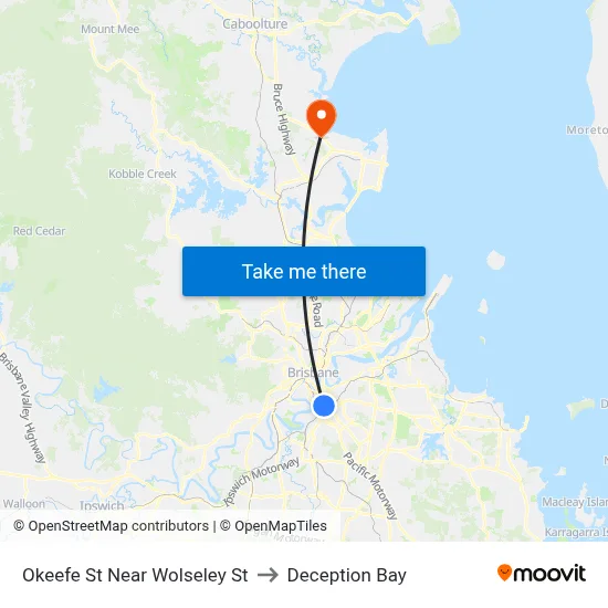 Okeefe St Near Wolseley St to Deception Bay map