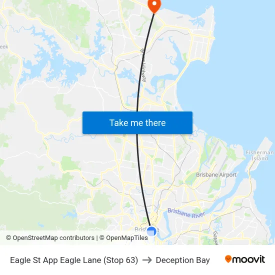 Eagle St App Eagle Lane (Stop 63) to Deception Bay map