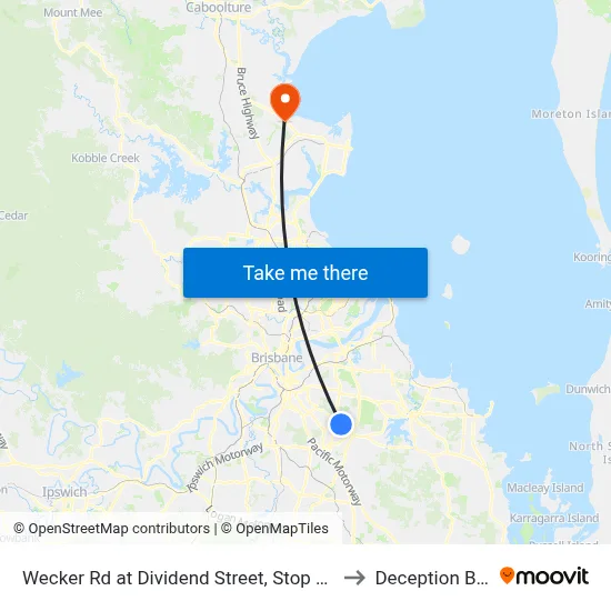 Wecker Rd at Dividend Street, Stop 64a to Deception Bay map
