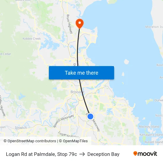Logan Rd at Palmdale, Stop 79c to Deception Bay map