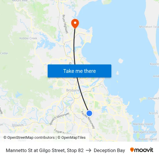 Mannetto St at Gilgo Street, Stop 82 to Deception Bay map