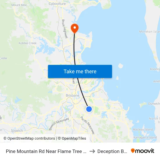 Pine Mountain Rd Near Flame Tree Cr to Deception Bay map