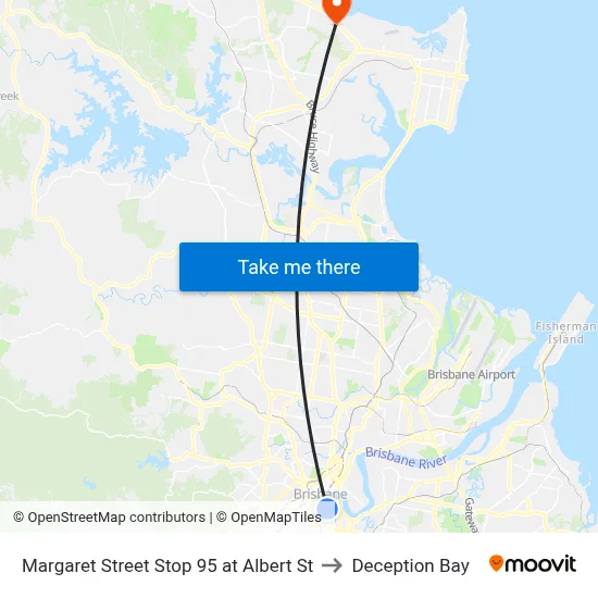 Margaret Street Stop 95 at Albert St to Deception Bay map