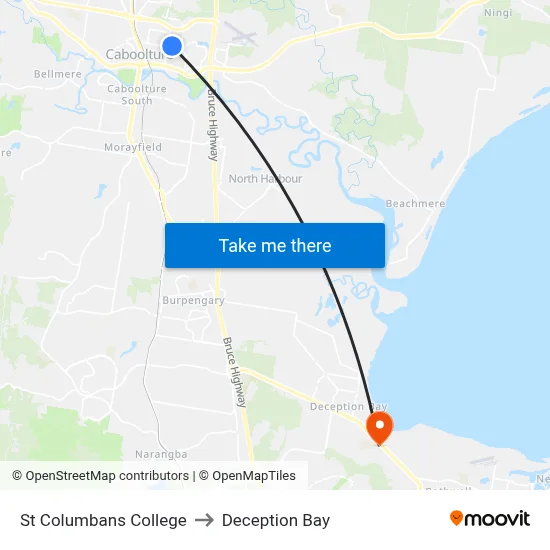 St Columbans College to Deception Bay map
