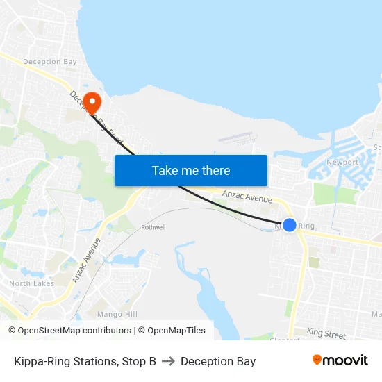Kippa-Ring Stations, Stop B to Deception Bay map