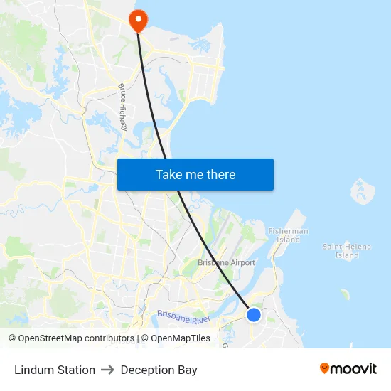 Lindum Station to Deception Bay map